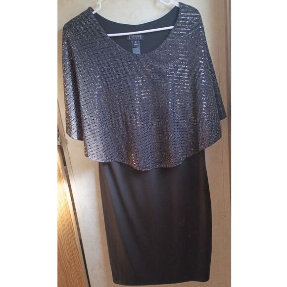 Enfocus Studio Dresses & Skirts - Enfocus Sz 12 Metallic Poncho Overlay Dress Evening Formal Layered Modest